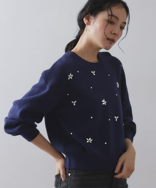 OPAQUE.CLIP / オペーク ドット クリップ ニット・セーター | ビジューニットトップス【洗える】 | 詳細9