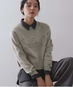 OPAQUE.CLIP / オペーク ドット クリップ ニット・セーター | チェーン刺繍ロゴニット【洗濯機OK】