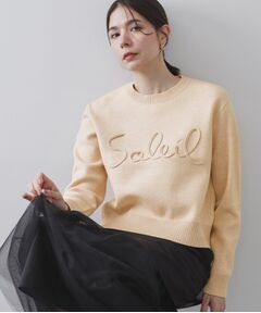 OPAQUE.CLIP / オペーク ドット クリップ ニット・セーター | チェーン刺繍ロゴニット【洗濯機OK】