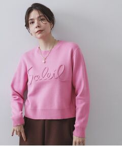 OPAQUE.CLIP / オペーク ドット クリップ ニット・セーター | チェーン刺繍ロゴニット【洗濯機OK】