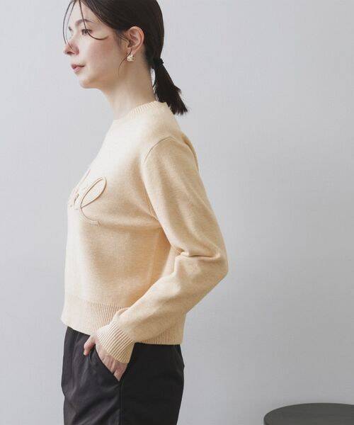 OPAQUE.CLIP / オペーク ドット クリップ ニット・セーター | チェーン刺繍ロゴニット【洗濯機OK】 | 詳細1