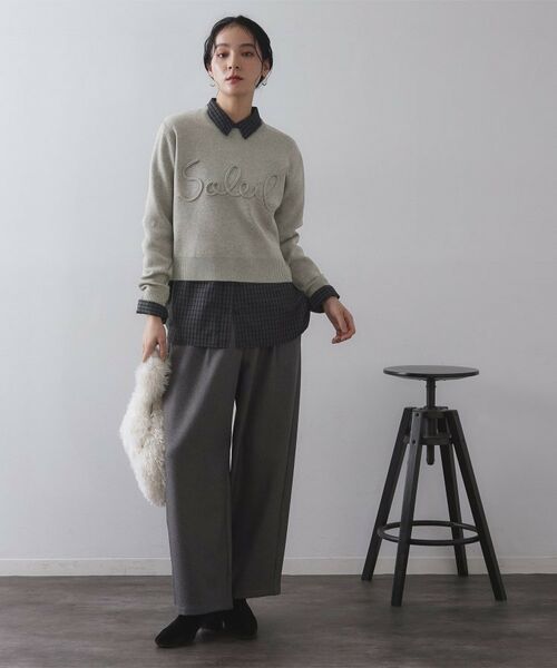 OPAQUE.CLIP / オペーク ドット クリップ ニット・セーター | チェーン刺繍ロゴニット【洗濯機OK】 | 詳細10