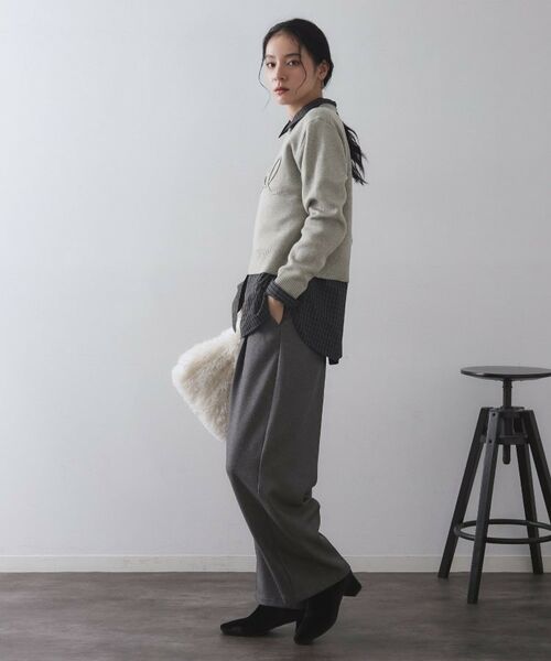 OPAQUE.CLIP / オペーク ドット クリップ ニット・セーター | チェーン刺繍ロゴニット【洗濯機OK】 | 詳細11