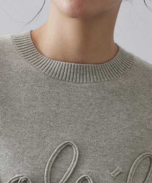 OPAQUE.CLIP / オペーク ドット クリップ ニット・セーター | チェーン刺繍ロゴニット【洗濯機OK】 | 詳細16