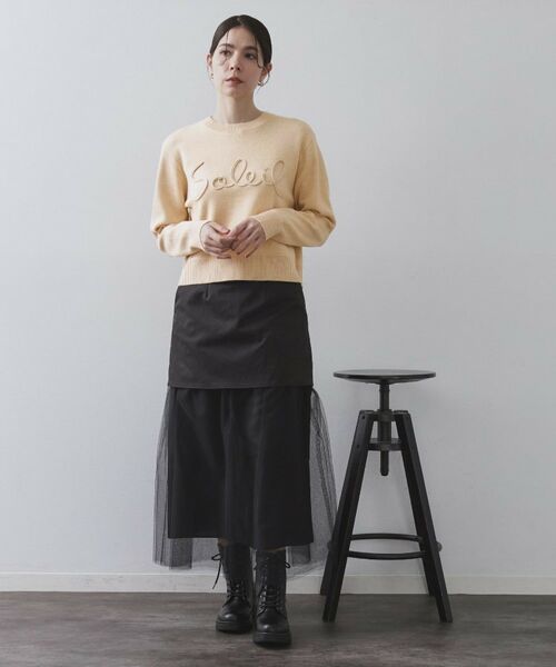 OPAQUE.CLIP / オペーク ドット クリップ ニット・セーター | チェーン刺繍ロゴニット【洗濯機OK】 | 詳細2