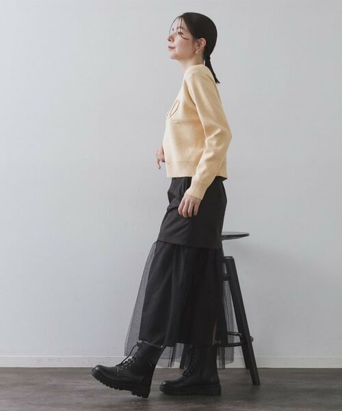 OPAQUE.CLIP / オペーク ドット クリップ ニット・セーター | チェーン刺繍ロゴニット【洗濯機OK】 | 詳細3