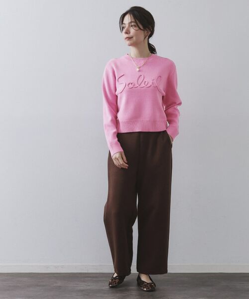 OPAQUE.CLIP / オペーク ドット クリップ ニット・セーター | チェーン刺繍ロゴニット【洗濯機OK】 | 詳細6