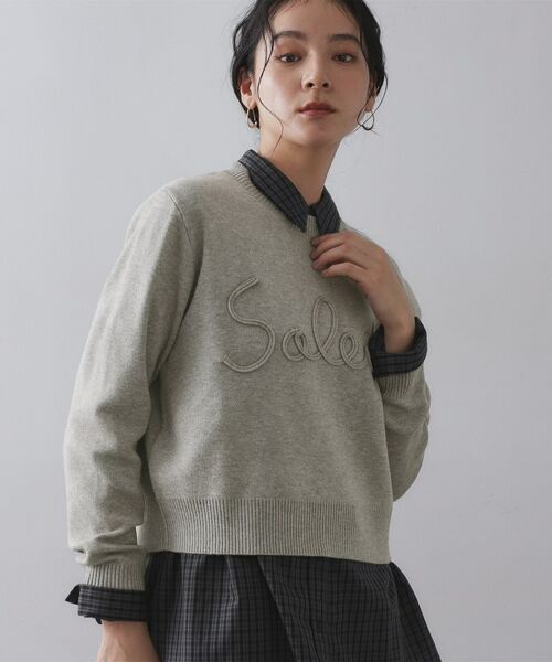 OPAQUE.CLIP / オペーク ドット クリップ ニット・セーター | チェーン刺繍ロゴニット【洗濯機OK】 | 詳細9