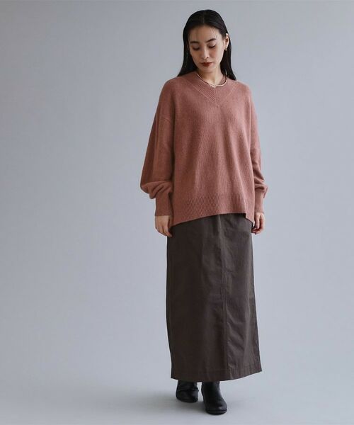 OPAQUE.CLIP / オペーク ドット クリップ ニット・セーター | 【es】フラッフィーウールVネックニット【洗濯機OK】 | 詳細10