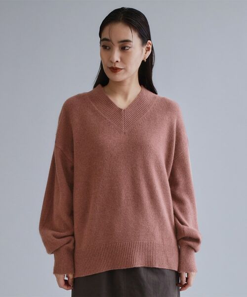 OPAQUE.CLIP / オペーク ドット クリップ ニット・セーター | 【es】フラッフィーウールVネックニット【洗濯機OK】 | 詳細13