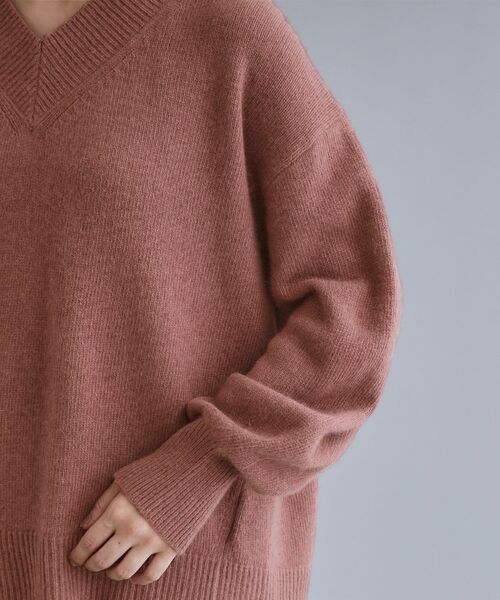 OPAQUE.CLIP / オペーク ドット クリップ ニット・セーター | 【es】フラッフィーウールVネックニット【洗濯機OK】 | 詳細17