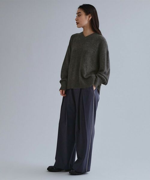 OPAQUE.CLIP / オペーク ドット クリップ ニット・セーター | 【es】フラッフィーウールVネックニット【洗濯機OK】 | 詳細3