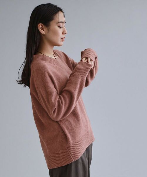 OPAQUE.CLIP / オペーク ドット クリップ ニット・セーター | 【es】フラッフィーウールVネックニット【洗濯機OK】 | 詳細9