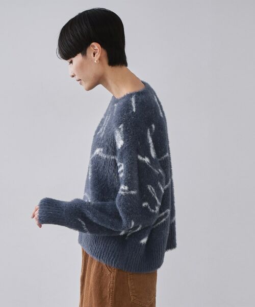 OPAQUE.CLIP / オペーク ドット クリップ ニット・セーター | アート柄シャギーニット【洗濯機OK】 | 詳細10