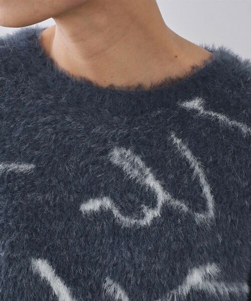 OPAQUE.CLIP / オペーク ドット クリップ ニット・セーター | アート柄シャギーニット【洗濯機OK】 | 詳細12