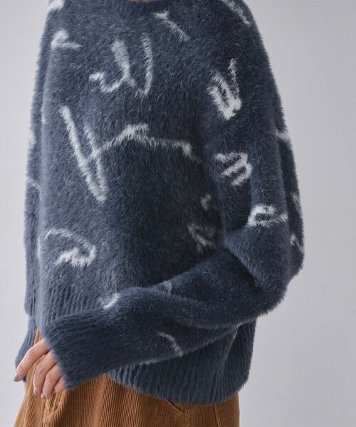 OPAQUE.CLIP / オペーク ドット クリップ ニット・セーター | アート柄シャギーニット【洗濯機OK】 | 詳細13
