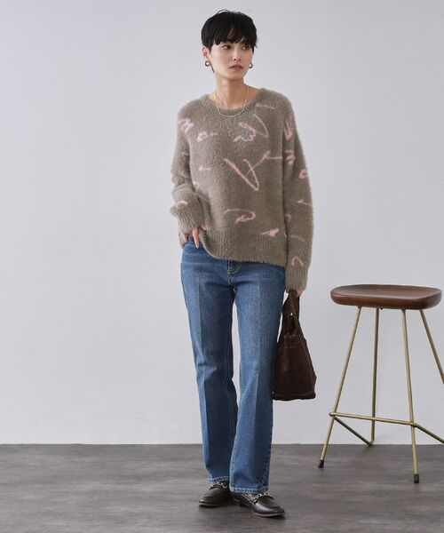 OPAQUE.CLIP / オペーク ドット クリップ ニット・セーター | アート柄シャギーニット【洗濯機OK】 | 詳細2