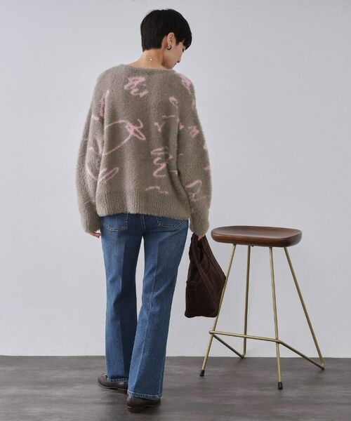 OPAQUE.CLIP / オペーク ドット クリップ ニット・セーター | アート柄シャギーニット【洗濯機OK】 | 詳細3