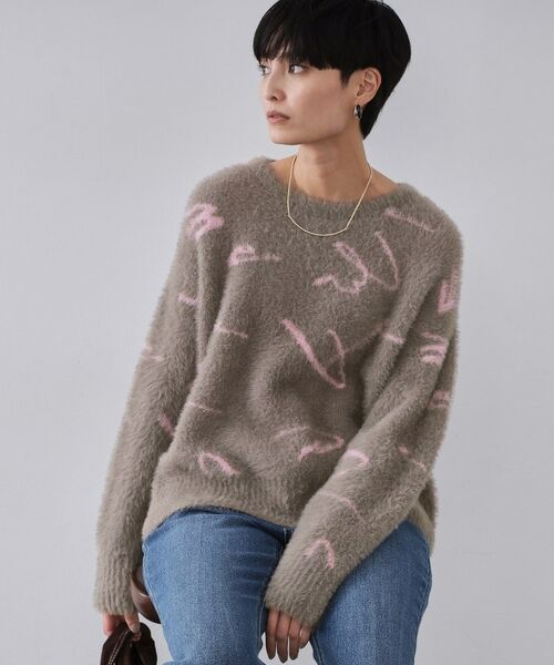 OPAQUE. CLIP/オペーク ドット クリップ アート柄シャギーニット【洗濯機OK】 グレー(112) 00(00) OPAQUE. CLIP/オペーク ドット クリップ アート柄シャギーニット【洗濯機OK】 グレー(112) 00(00)