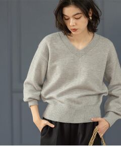 OPAQUE.CLIP / オペーク ドット クリップ ニット・セーター | Vネックラメニット【洗濯機OK】