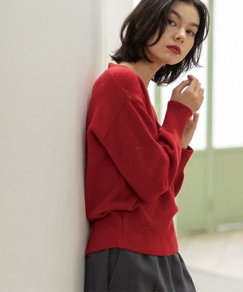 OPAQUE.CLIP / オペーク ドット クリップ ニット・セーター | Vネックラメニット【洗濯機OK】 | 詳細11