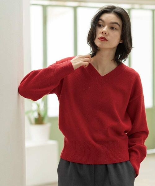 OPAQUE.CLIP / オペーク ドット クリップ ニット・セーター | Vネックラメニット【洗濯機OK】 | 詳細13