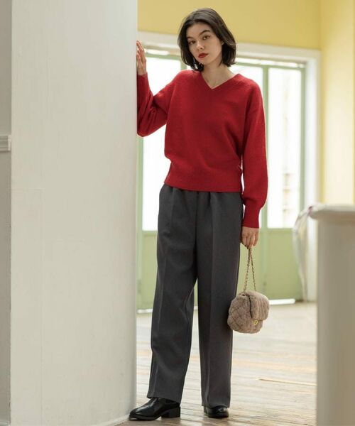 OPAQUE.CLIP / オペーク ドット クリップ ニット・セーター | Vネックラメニット【洗濯機OK】 | 詳細15