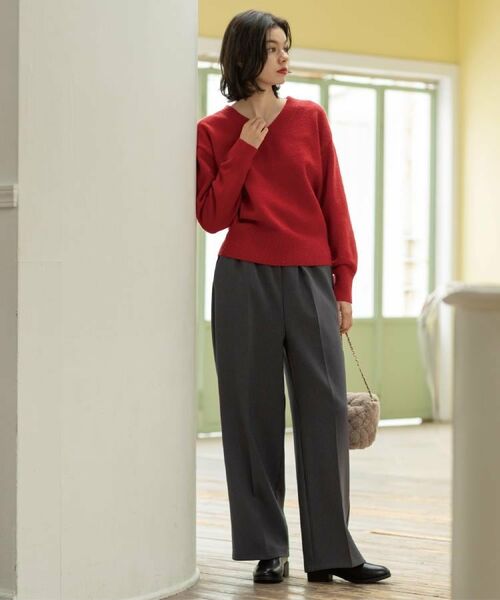 OPAQUE.CLIP / オペーク ドット クリップ ニット・セーター | Vネックラメニット【洗濯機OK】 | 詳細16