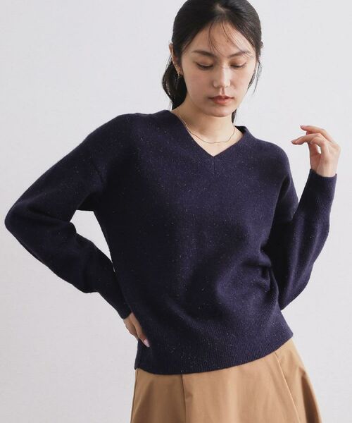 OPAQUE.CLIP / オペーク ドット クリップ ニット・セーター | Vネックラメニット【洗濯機OK】 | 詳細27