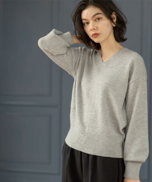 OPAQUE.CLIP / オペーク ドット クリップ ニット・セーター | Vネックラメニット【洗濯機OK】 | 詳細3