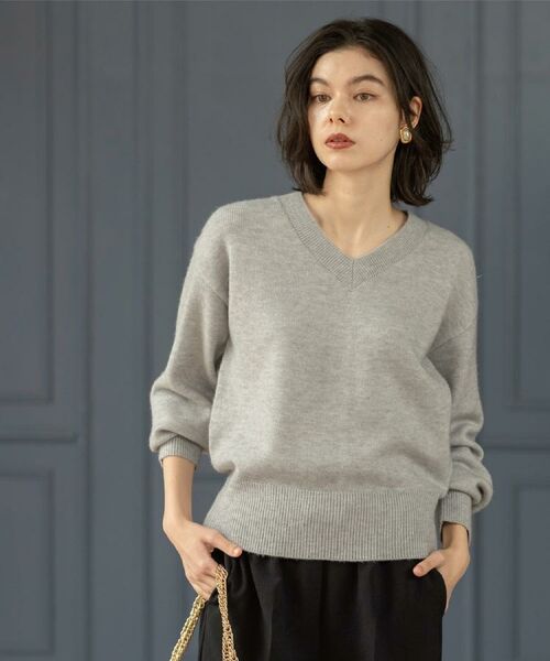 OPAQUE.CLIP / オペーク ドット クリップ ニット・セーター | Vネックラメニット【洗濯機OK】 | 詳細5