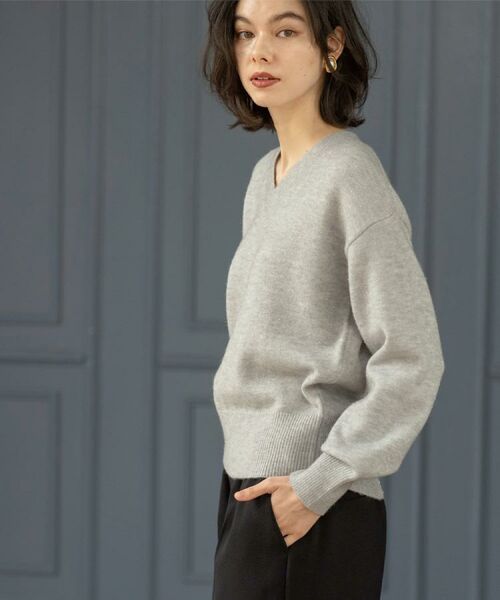 OPAQUE.CLIP / オペーク ドット クリップ ニット・セーター | Vネックラメニット【洗濯機OK】 | 詳細6
