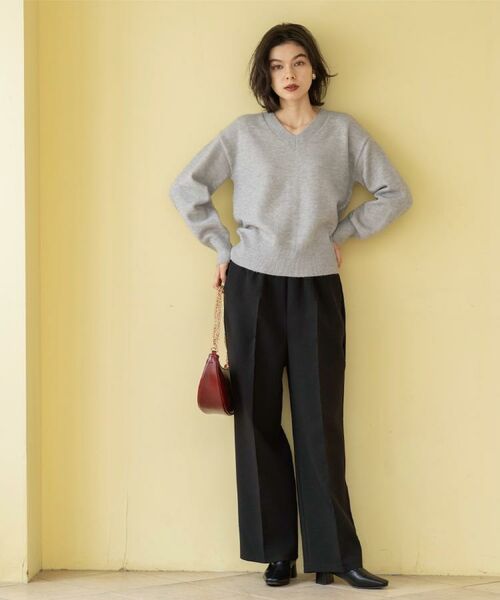 OPAQUE.CLIP / オペーク ドット クリップ ニット・セーター | Vネックラメニット【洗濯機OK】 | 詳細8