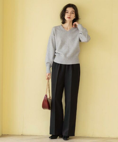 OPAQUE.CLIP / オペーク ドット クリップ ニット・セーター | Vネックラメニット【洗濯機OK】 | 詳細9