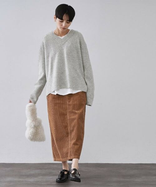 OPAQUE.CLIP / オペーク ドット クリップ ニット・セーター | リラクシーVネックミドルゲージニット【洗える】 | 詳細2