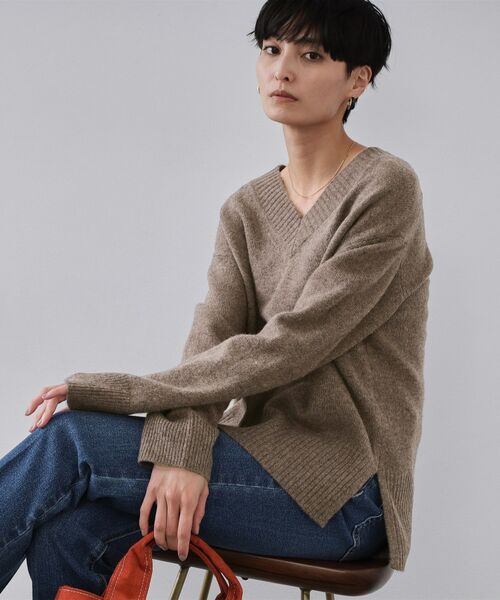 OPAQUE.CLIP / オペーク ドット クリップ ニット・セーター | リラクシーVネックミドルゲージニット【洗える】 | 詳細5