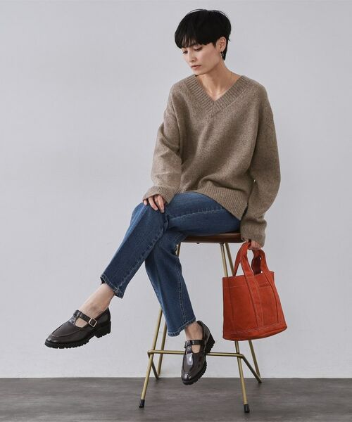 OPAQUE.CLIP / オペーク ドット クリップ ニット・セーター | リラクシーVネックミドルゲージニット【洗える】 | 詳細6