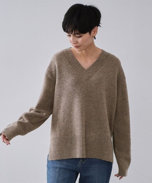 OPAQUE.CLIP / オペーク ドット クリップ ニット・セーター | リラクシーVネックミドルゲージニット【洗える】 | 詳細9
