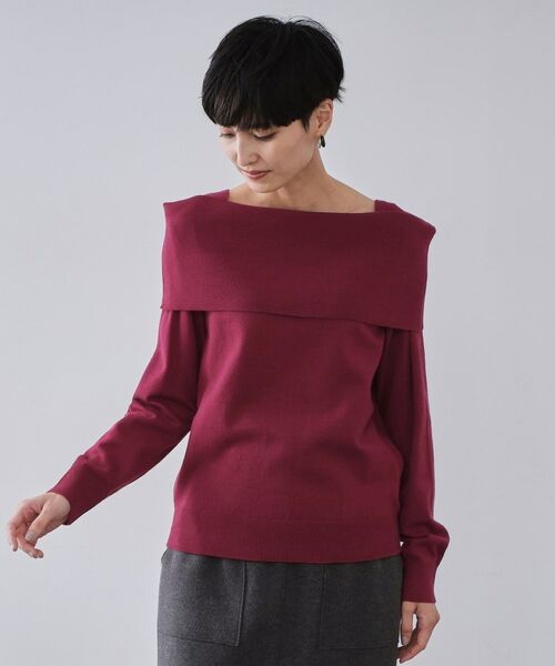 OPAQUE.CLIP / オペーク ドット クリップ ニット・セーター | オフショルダーニット【洗濯機OK】 | 詳細13