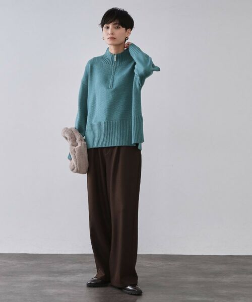 OPAQUE.CLIP / オペーク ドット クリップ ニット・セーター | ハーフジップミドルゲージニット【洗濯機OK】 | 詳細10