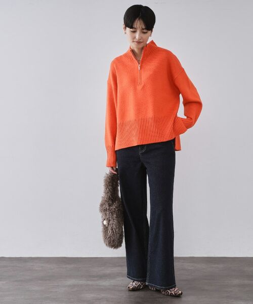 OPAQUE.CLIP / オペーク ドット クリップ ニット・セーター | ハーフジップミドルゲージニット【洗濯機OK】 | 詳細14