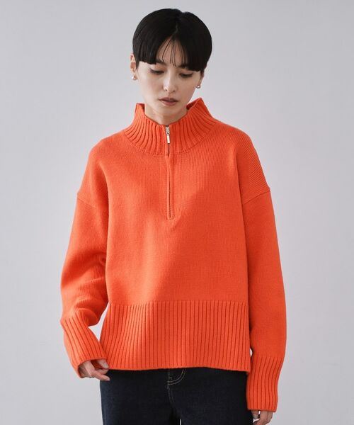 OPAQUE.CLIP / オペーク ドット クリップ ニット・セーター | ハーフジップミドルゲージニット【洗濯機OK】 | 詳細17