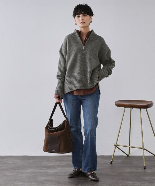 OPAQUE.CLIP / オペーク ドット クリップ ニット・セーター | ハーフジップミドルゲージニット【洗濯機OK】 | 詳細2