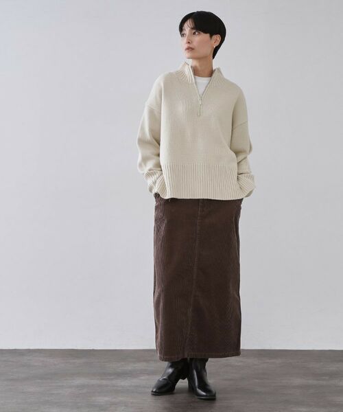 OPAQUE.CLIP / オペーク ドット クリップ ニット・セーター | ハーフジップミドルゲージニット【洗濯機OK】 | 詳細6