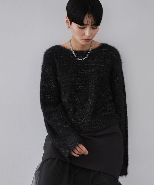 OPAQUE.CLIP / オペーク ドット クリップ ニット・セーター | ラメシャギーニット【洗濯機OK】(ブラック(619))