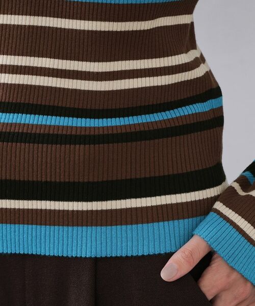OPAQUE.CLIP / オペーク ドット クリップ ニット・セーター | マルチボーダーポロニット【洗濯機OK】 | 詳細14