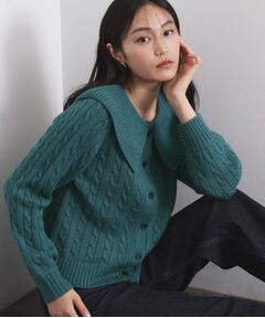 OPAQUE.CLIP / オペーク ドット クリップ ニット・セーター | ビック襟ケーブルニット【洗濯機OK／抗ピル】