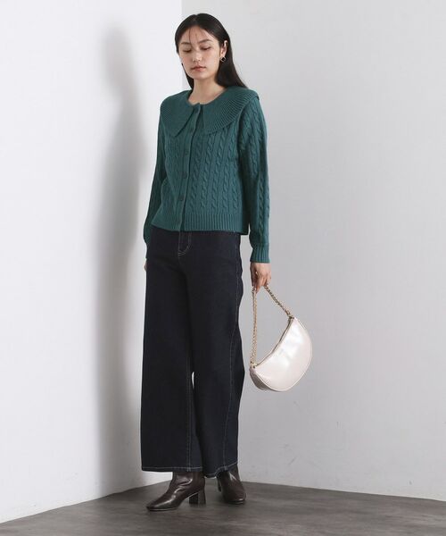 OPAQUE.CLIP / オペーク ドット クリップ ニット・セーター | ビック襟ケーブルニット【洗濯機OK／抗ピル】 | 詳細10