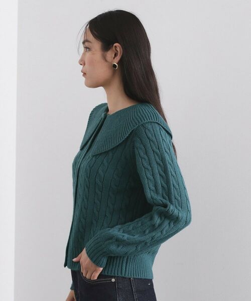 OPAQUE.CLIP / オペーク ドット クリップ ニット・セーター | ビック襟ケーブルニット【洗濯機OK／抗ピル】 | 詳細14