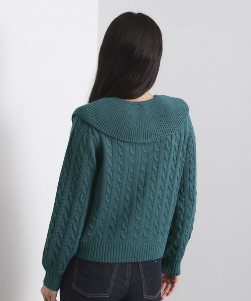 OPAQUE.CLIP / オペーク ドット クリップ ニット・セーター | ビック襟ケーブルニット【洗濯機OK／抗ピル】 | 詳細15